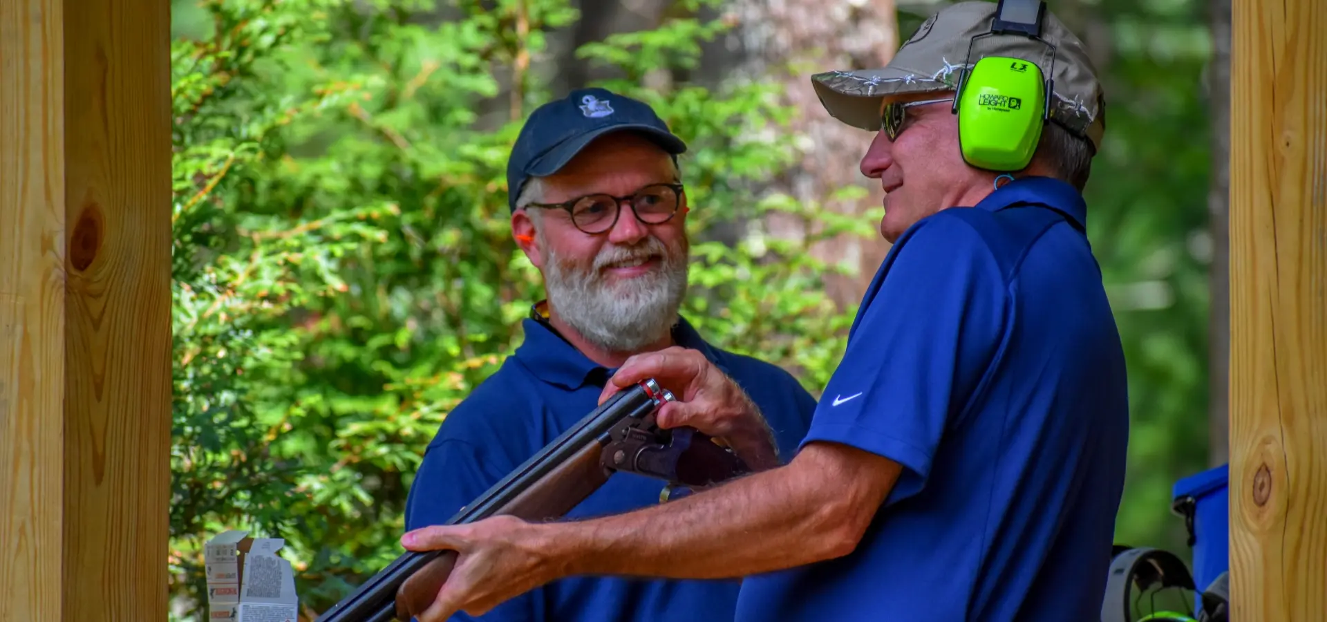 Two men enjoying clay shooting at The Preserve Resort & Spa, RI