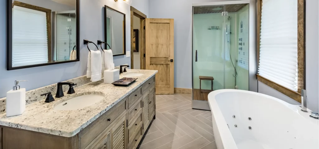 Elegant bathroom in The Preserve cabin