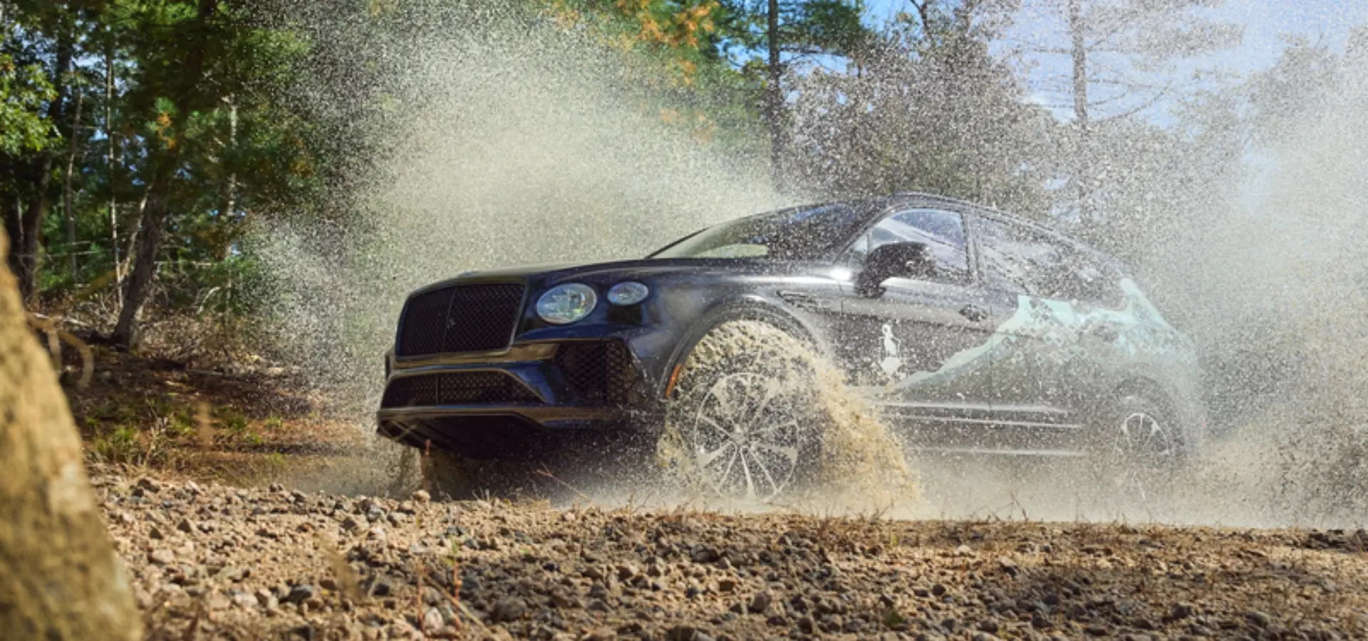 Bentley Bentayga in action at The Preserve's off-road track in Rhode Island.