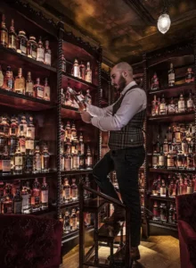 Bertie’s Whisky Bar at The Fife Arms offers over 350 whiskies from around the world.