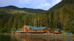 At the open bar within the lodge at Steamboat Bay Fishing Club, top-shelf whiskies are always being poured.