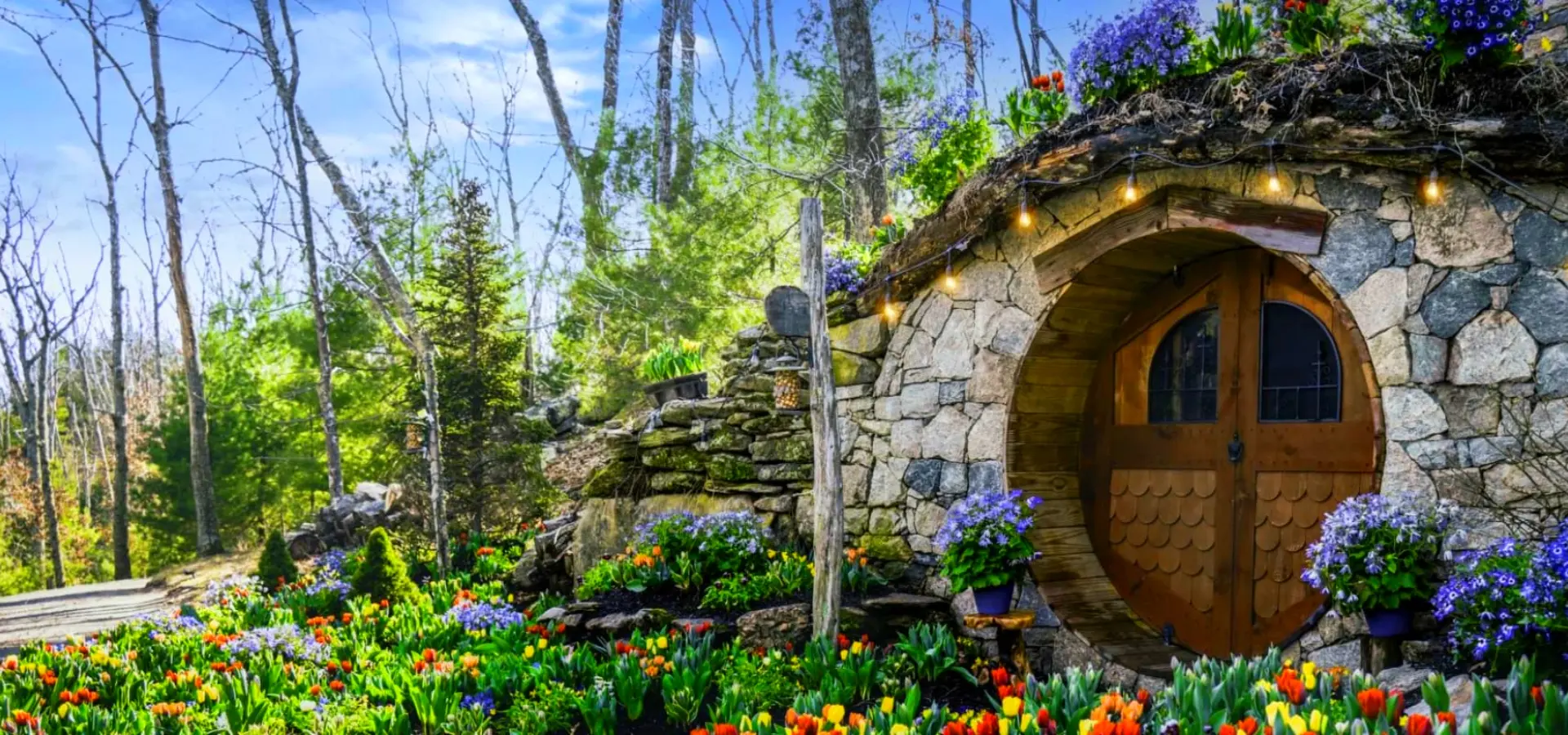 Hobbit House with vibrant flowers at The Preserve Sporting Club & Resort