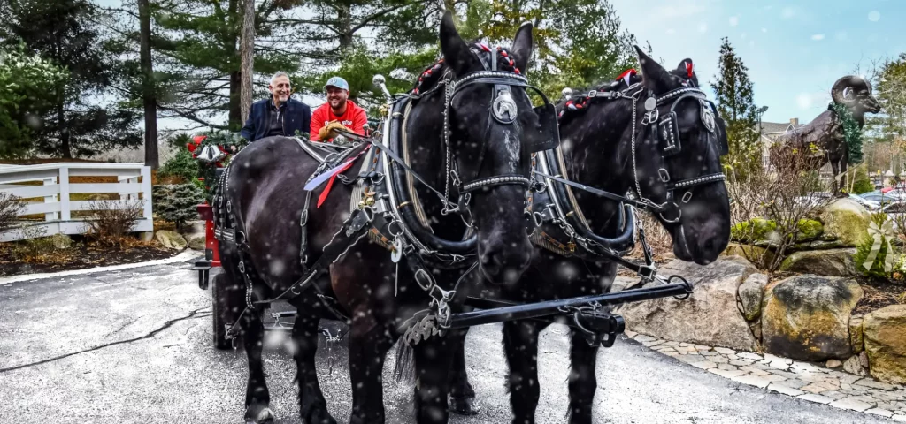 Horse-drawn sleigh ride at The Preserve Resort & Spa.