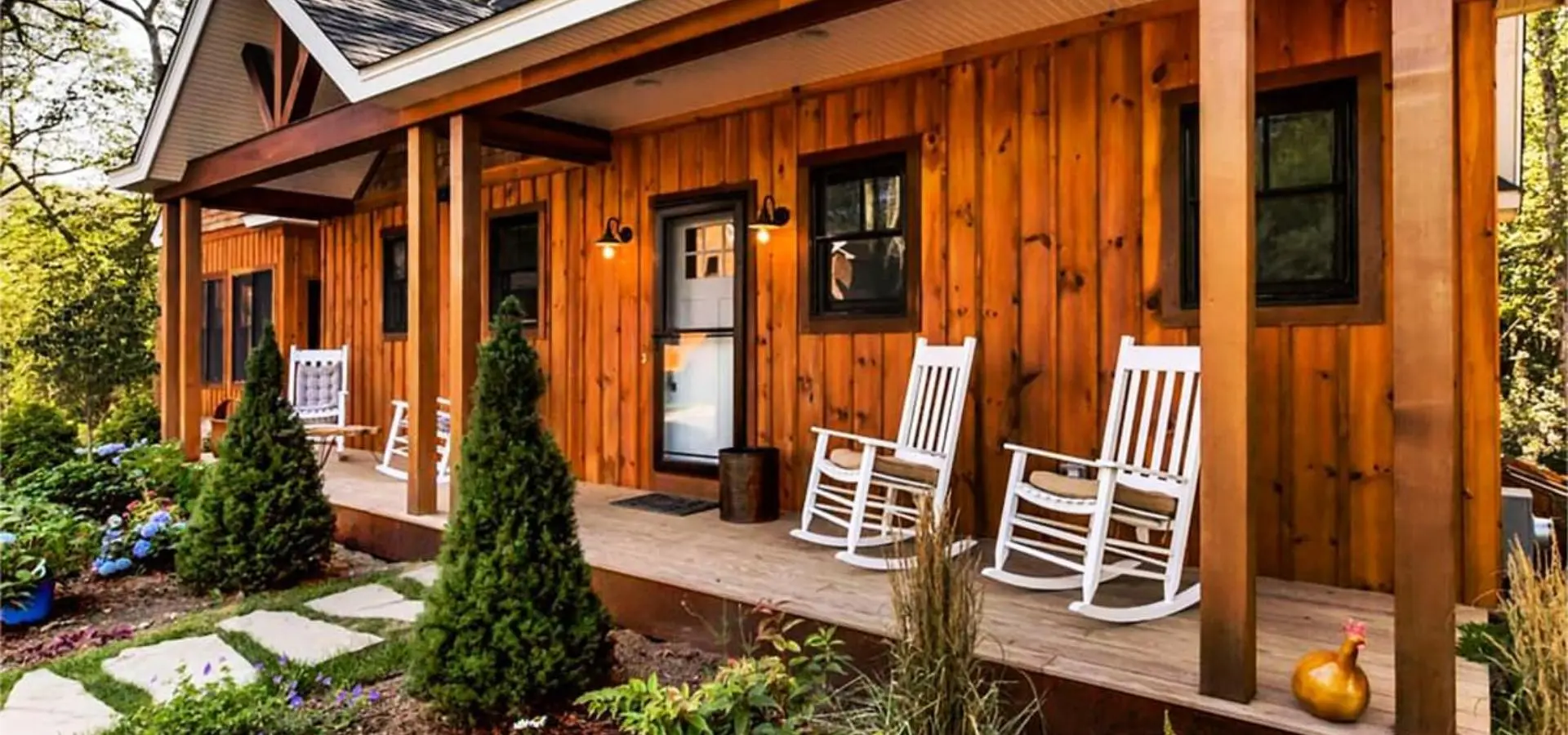 Rustic Cabin Porch at The Preserve Resort & Spa, Rhode Island