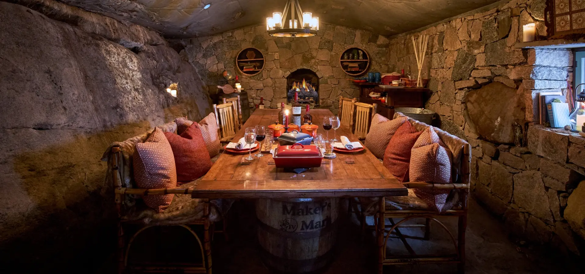 Cozy interior of The Preserve's Hobbit House