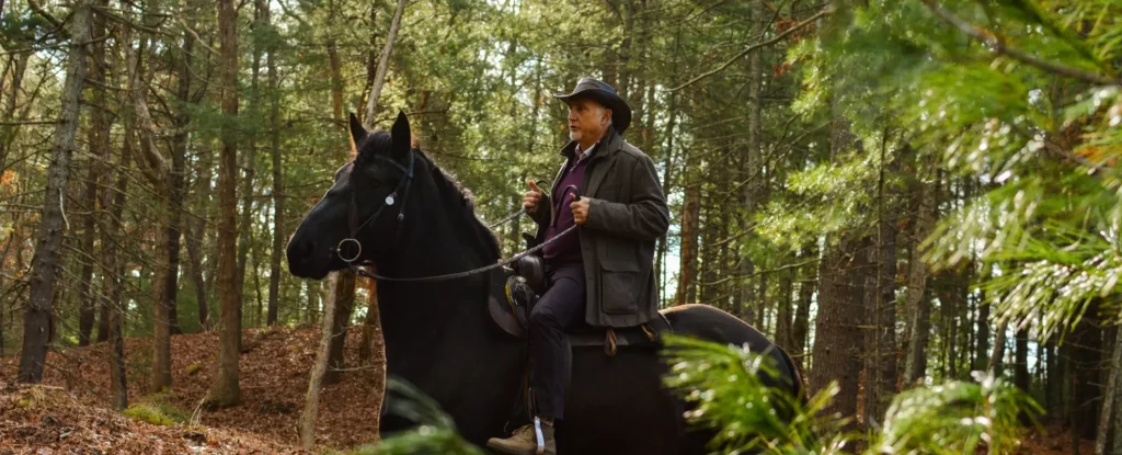 Paul Mihailides on horseback at The Preserve.