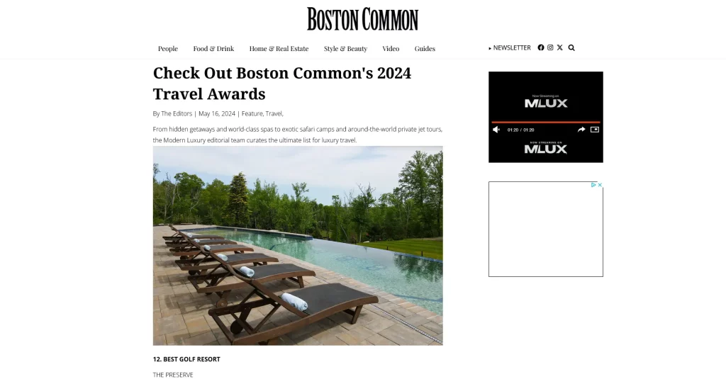 Boston Common's article featuring The Preserve Sporting Club.