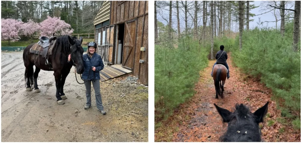 Woman with a horse at The Preserve Resort & Spa's Equestrian Center, Rhode Island