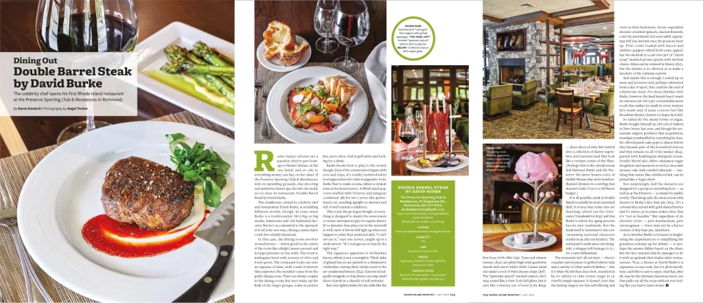 Double Barrel Steak by David Burke dining review in Rhode Island Monthly