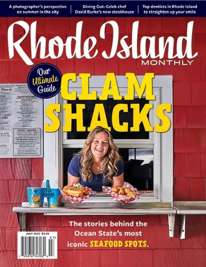 Rhode Island Monthly July 2023 cover featuring Clam Shacks